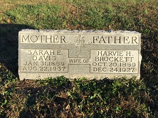 Grave of Harvie H and Sarah E Brockett