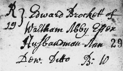 Edward Brockett m Anne DEW 1716