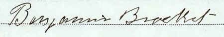 Benjamin Bracket GA 1867 signature