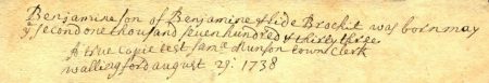 Divorce 1738 Benjamine Brockit b 1733