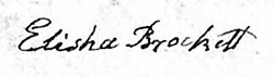 Elisha Brockett signature 1805