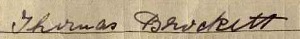 Thomas Brockett b 1843 signature 1911