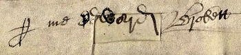 Edward Brokett signature 1562 HALS 57616B